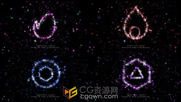 AE模板-彩光粒子標(biāo)志動畫夢幻閃耀粒子LOGO