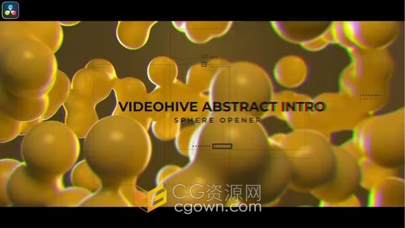 达分奇模板-4K球体粘连分离抽象动画独特视频介绍开场白