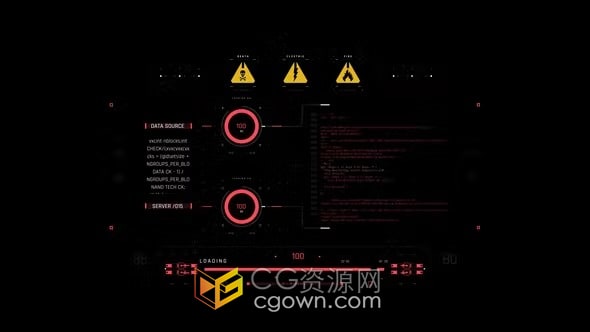 AE模板-Cyberpunk Hud Coder賽博朋克編碼器組合50多個HUD元素