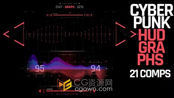 賽博朋克全息圖HUD科技元素動畫效果-AE模板下載
