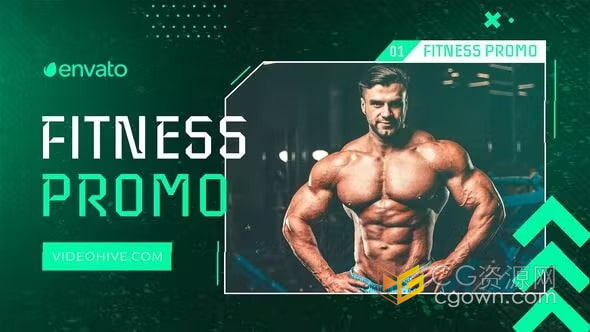 健身运动体育竞技图文宣传包装视频Fitness Promo-AE模板