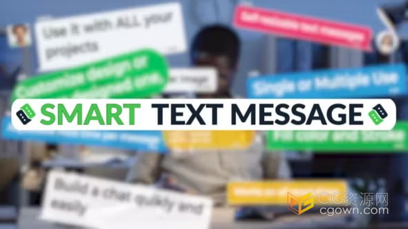 Smart Text Message AE脚本弹窗对话短信消息聊天气泡动画生成器