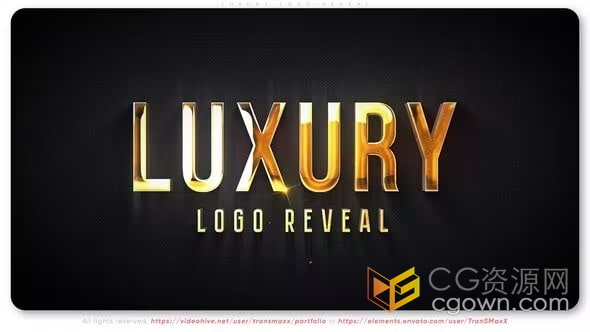 Luxury Logo AE模板金/银/铂金三种金属材质LOGO动画