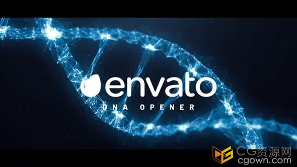 AE模板-三维DNA模型标题动画生物技术医学健康视频介绍