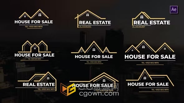 AE模板-9個房地產(chǎn)標(biāo)題動畫Real Estate Titles