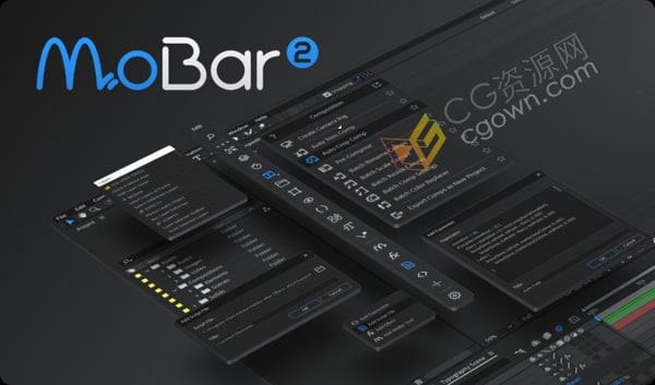 MoBar v2.0 AE脚本拥有150多个快捷命令工具箱