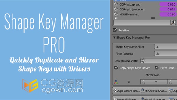 Shape Key Manager Pro V1.4.2 Blender插件形態(tài)鍵管理器