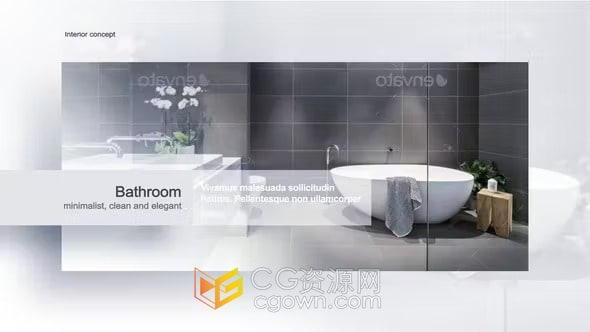 AE模板-浴室酒店室内设计家具介绍视频广告
