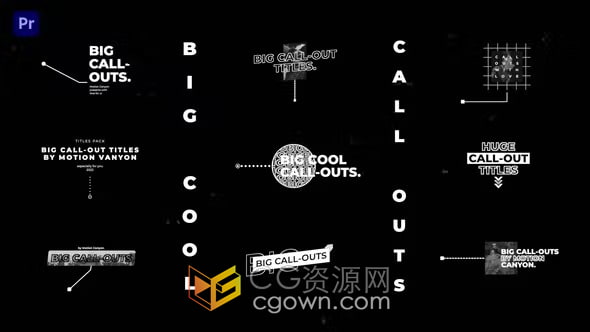 PR模板工程-独特标注元素Big Call Outs线条呼出高亮注释标题动画