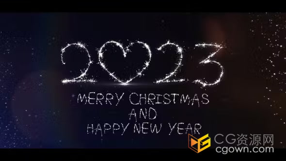 2023年新年贺卡闪闪发光标题动画视频片头-AE模板下载