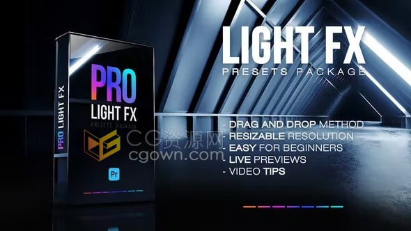 Light FX & Transitions PR模板光效叠加特效与视频转场效果