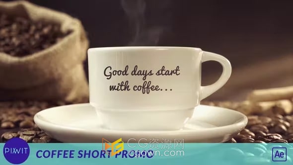 AE模板-4K咖啡豆真实镜头咖啡店咖啡品牌宣传短片
