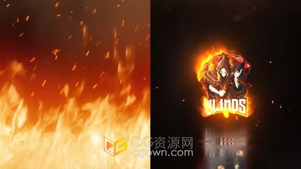 燃烧火焰特效LOGO标识动画视频片头-AE模板