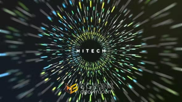 Techno粒子射线动画LOGO视频片头-AE模板下载