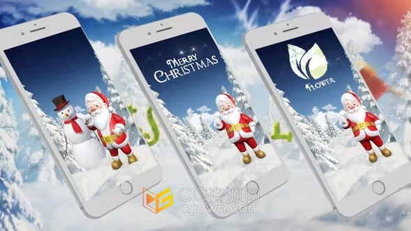 AE模板-萌趣恶搞圣诞老人动画圣诞标题节日祝福小视频