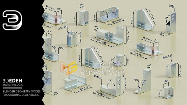 Blender插件測(cè)量模型尺寸Geometry Nodes Dimensions System V2