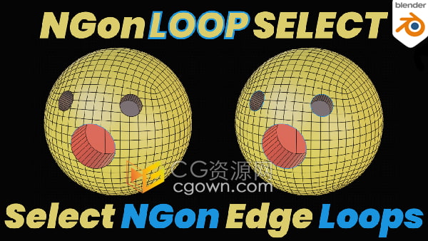 Ngon Loop Select V2.0 Blender插件选择Ngons周围边缘循环线条