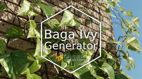 Blender插件Baga Ivy Generator v2.0.1常春藤爬山虎生成工具