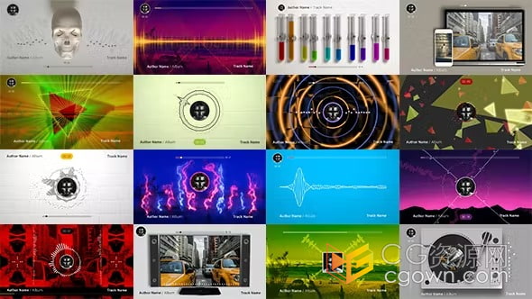 AE模板-50个主题场景音频频谱音乐可视化工具免费下载