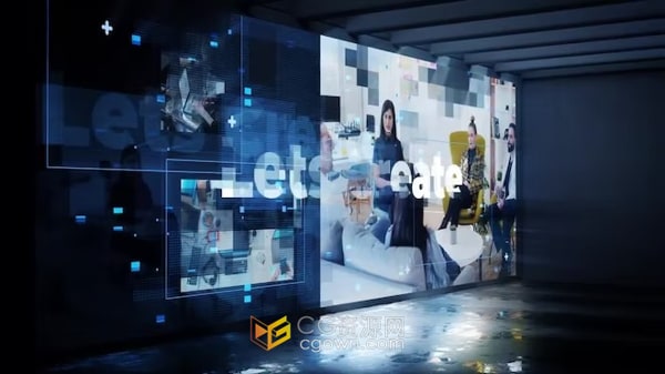 5组场景LED屏幕效果介绍现代商业宣传视频-AE模板