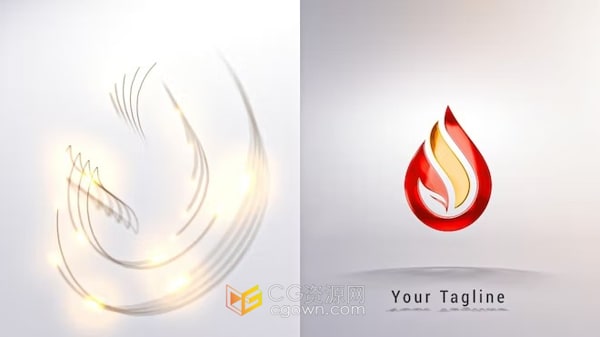 企业logo演绎标志视频片头带背景音乐素材-AE模板