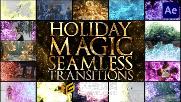 魔术粒子特效动画视频转场过渡20种效果-AE模板下载