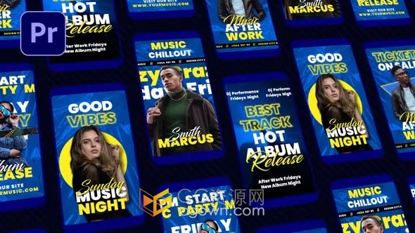 歌曲音乐宣传垂直短视频音乐专辑海报广告制作PR模板