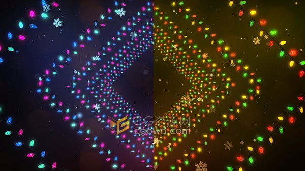 圣诞节元素菱形隧道动画背景视频素材下载