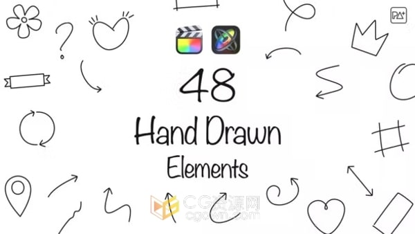 Hand Drawn Elements FCPX插件48种手绘线条元素