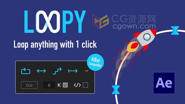 Loopy V1.0 AE脚本循环关键帧路径动画工具