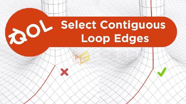Qol Tools: Select Contiguous Loop Edges 1.0.4 Blender选择连续循环边缘插件