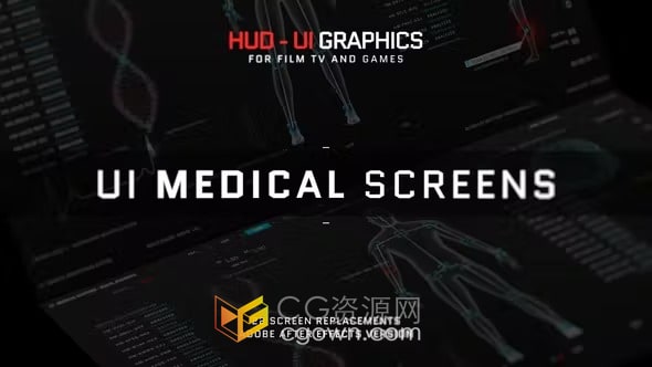 高科技HUD用户界面医疗UI屏幕人体信息图动画-AE模板