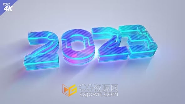 3D水晶科技感2023标志动画视频效果AE模板下载