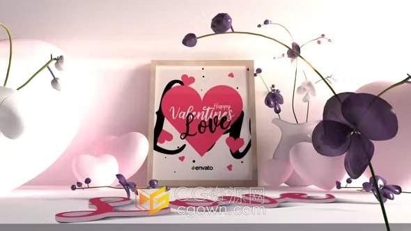 Valentines Day AE模板情人节开场视频片头