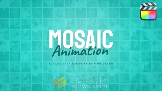 Mosaic Animation FCPX插件马赛克网格照片视频墙展示动画10种预设