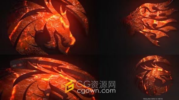 AE模板-史诗3D灼热金属火焰标志Epic Fire Logo Reveal