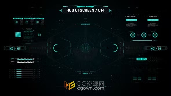 HUD Screen Interface 4科技感屏幕界面元素-AE模板