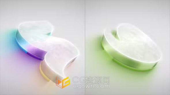 3D Glass Logo艺术优雅品牌标志三维动画视频-AE模板