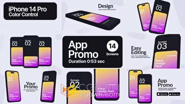 App Promo AE模板手機(jī)應(yīng)用程序推廣宣傳介紹視頻