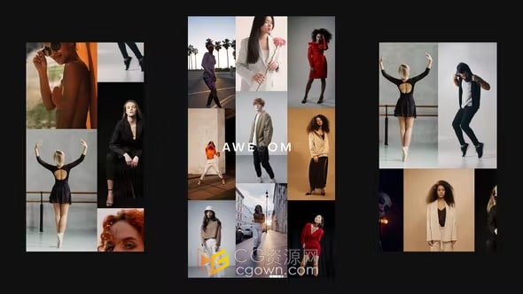 动态时尚照片排版展示动画短视频AE模板制作