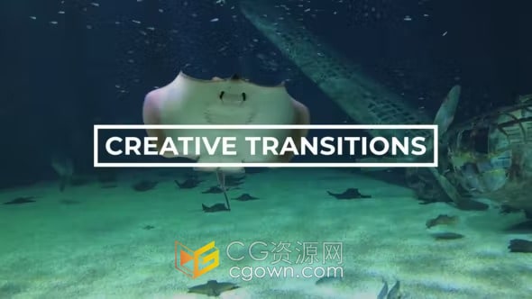 Creative Transitions AE模板创意图形叠加过渡视频转场动画