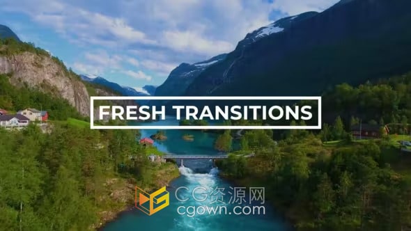 Fresh Transitions AE模板圖形動(dòng)畫(huà)遮罩視頻轉(zhuǎn)場(chǎng)效果