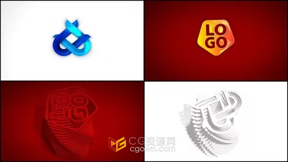 干净3D挤出标志显示公司LOGO动画AE模板