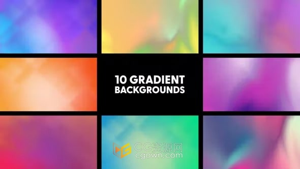 Gradient Backgrounds 10组渐变背景动画素材-AE模板