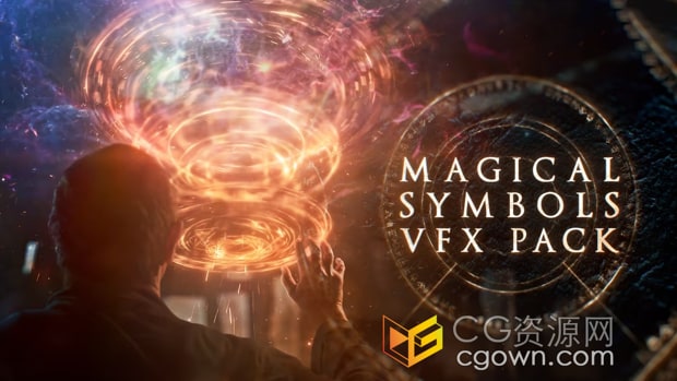Magical Symbols VFX 4K视频素材82组科幻上古魔法印记盾牌火花特效动画