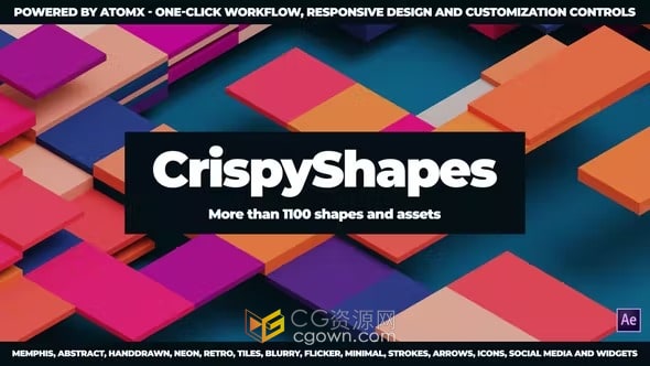 CrispyShapes 1.2 AE脚本预设包1100多个图形元素动画