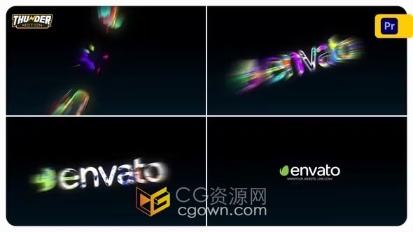 五颜六色光线LOGO动画视频片头-PR模板下载