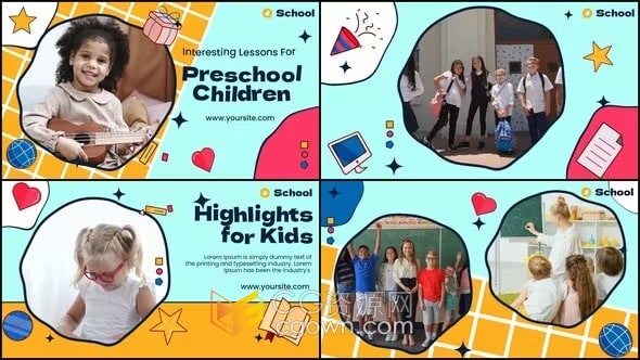 儿童教育幻灯片Kids Education Slideshow-AE模板