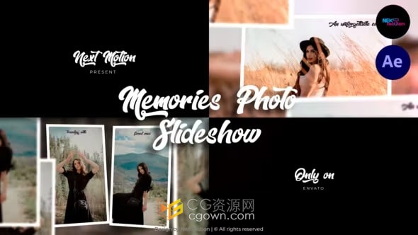 AE模板-回忆照片幻灯片干净视频相册Memories Photo Slideshow