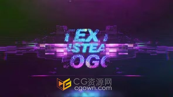 故障和扭曲效果動(dòng)態(tài)動(dòng)畫沖擊波效果技術(shù)LOGO-AE模板